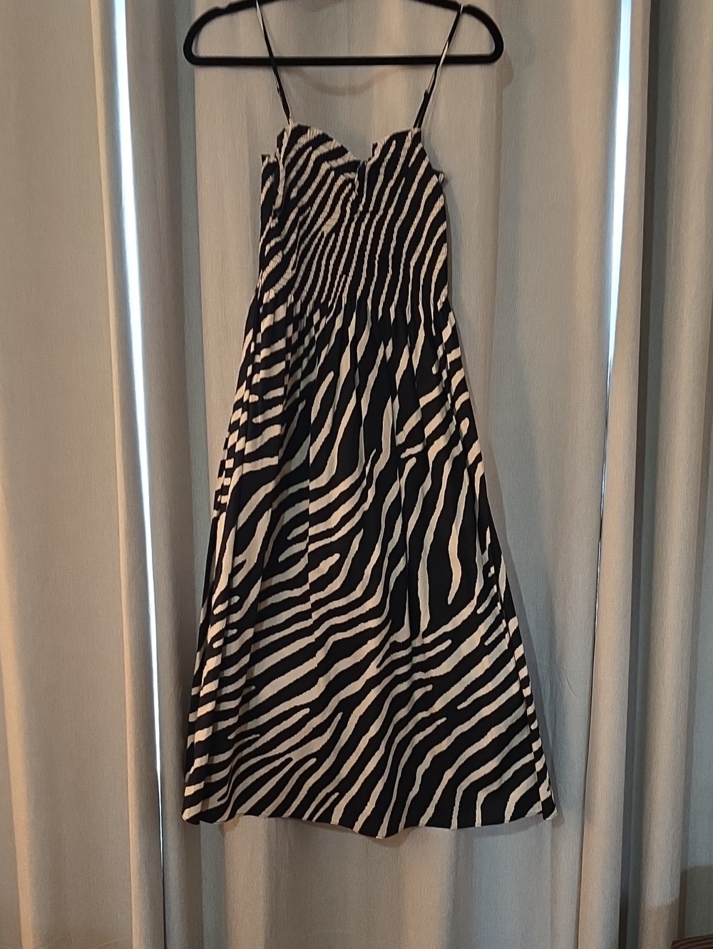H&M Black and White Zebra Print Midi Dress